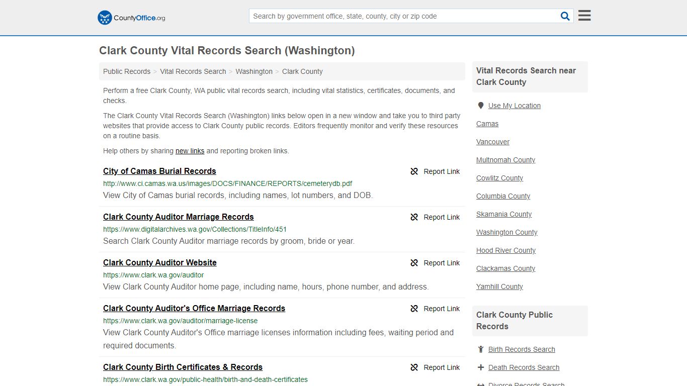 Vital Records Search - Clark County, WA (Birth, Death ...
